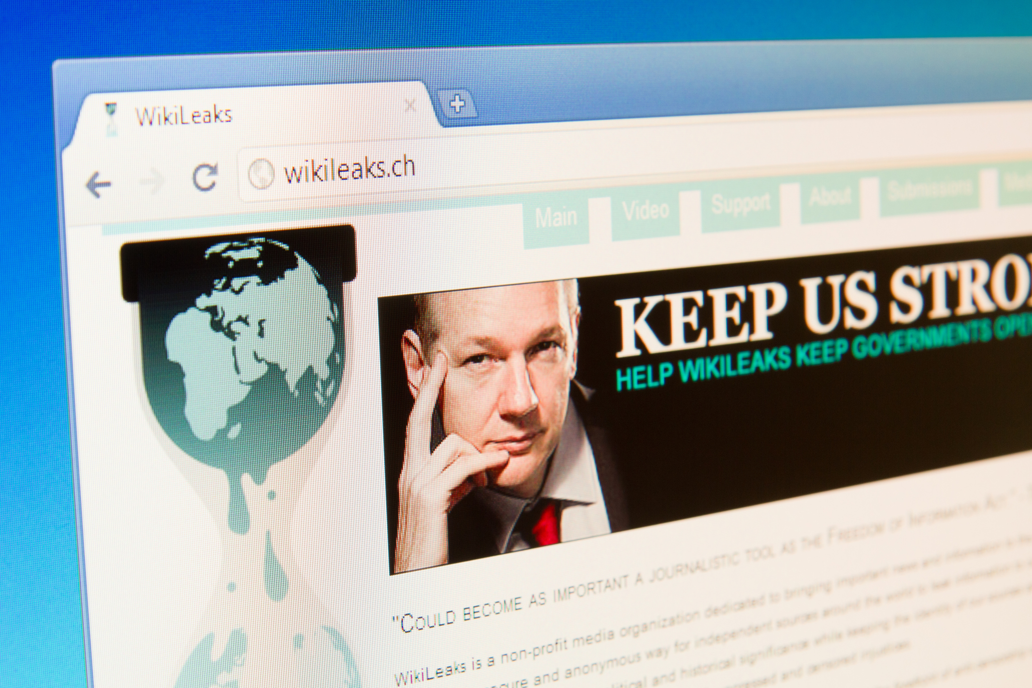 Wikileaks Website wikileaks.ch